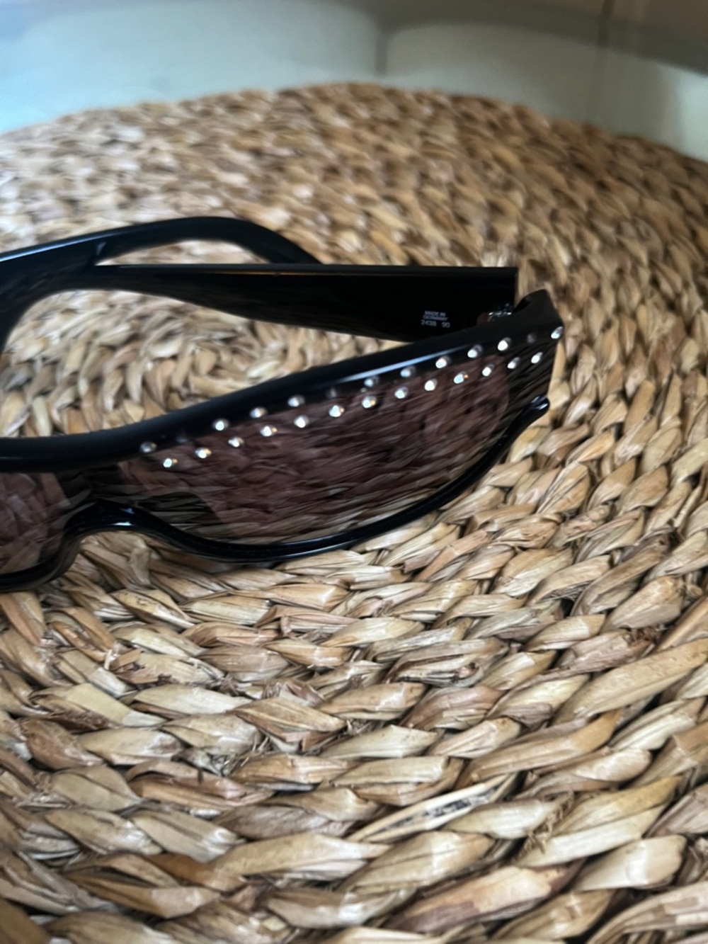Vintage Cristian Dior 2438 Black Women's Sunglasses with Rhinestone Trim - Picture 15 of 16